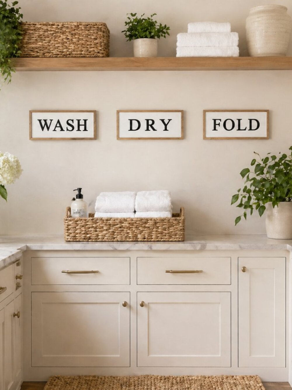 Rustic Wash Dry Fold Metal Sign Set in Wood Frames